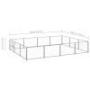 Dog Kennel Silver 129.2 ftÂ² Steel