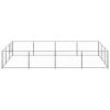 Dog Kennel Silver 129.2 ftÂ² Steel