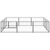 Dog Kennel Black 96.9 ftÂ² Steel