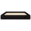 Dog Bed Black 36"x25.2"x3.5" Solid Wood Pine