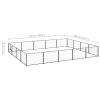 Dog Kennel Black 215.3 ftÂ² Steel