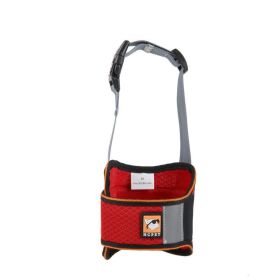 Velcro Dog Muzzle Adjustable Breathable Anti-Bite Anti-Bark Anti-Mouthful Cloth Muzzle (Color: Red, size: M)