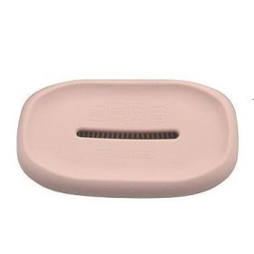 Soap Holder 2-in-1 Silicone + Soft Bath Brush Soap Box for Home Travel Soap Dish Bathroom Accessories (Color: pink)