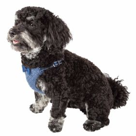 Pet Life 'Flam-Bowyant' Mesh Reversible And Breathable Adjustable Dog Harness W/ Designer Bowtie (Color: navy, size: small)
