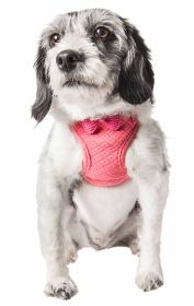 Pet Life 'Flam-Bowyant' Mesh Reversible And Breathable Adjustable Dog Harness W/ Designer Bowtie (Color: pink, size: small)