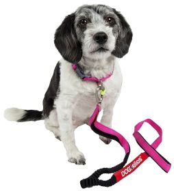 Dog Helios Neo-Indestructible Easy-Tension Sporty Embroidered Thick Durable Pet Dog Leash And Collar (Color: pink, size: small)